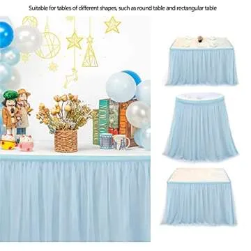 Chic Chichi 6ft Baby Blue Tablecloth for Parties