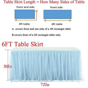 Chic Chichi 6ft Baby Blue Tablecloth for Parties