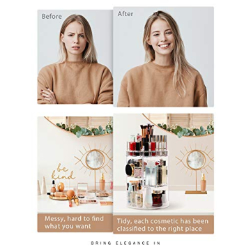 Syntus 360 Rotating Makeup Organizer Adjustable Spinning Holder