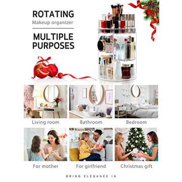 Syntus 360 Rotating Makeup Organizer Adjustable Spinning Holder