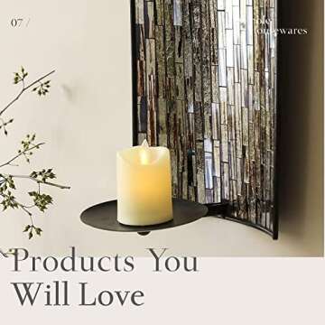 Elegant Mosaic Wall Candle Holder Set for Home Decor