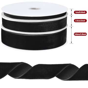 Syhood 75 Yards/ 3 Rolls Christmas Vintage Velvet Ribbon, Wide Velvet Ribbon Rolls for Valentine's D...