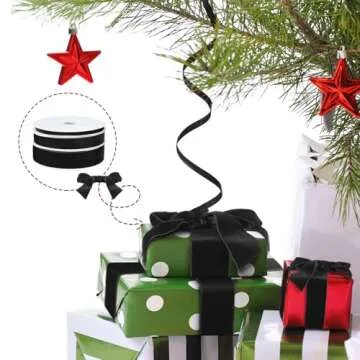 Syhood 75 Yards/ 3 Rolls Christmas Vintage Velvet Ribbon, Wide Velvet Ribbon Rolls for Valentine's Day Wedding DIY Handmade Gift Wrapping Craft Project(1 1/2'', 1'', 2/5'',Black)