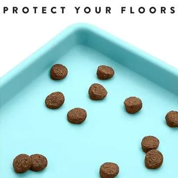 CatGuru Cat Food Mat, Small & Large Pet Food Mat, 100% Waterproof Cat Mat for Food and Water, Silicone Mat for Cat Bowls, Non-Slip Mat for Cat Food and Water Bowl or Cat Water Fountain (Small, Aruba)