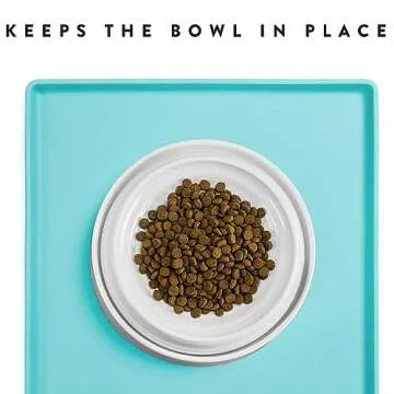 CatGuru Cat Food Mat, Small & Large Pet Food Mat, 100% Waterproof Cat Mat for Food and Water, Silicone Mat for Cat Bowls, Non-Slip Mat for Cat Food and Water Bowl or Cat Water Fountain (Small, Aruba)