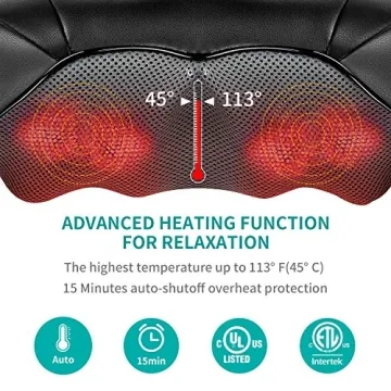 Nekteck Shiatsu Neck and Back Massager with Heat