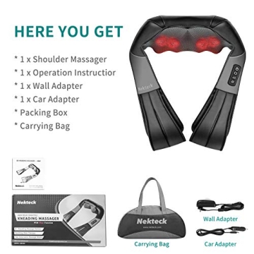 Nekteck Shiatsu Neck and Back Massager with Heat