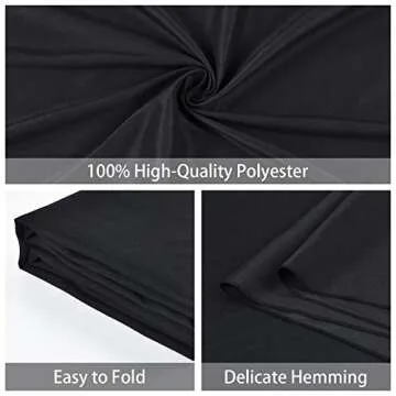 Black Backgrounds for Photography, 10 x 12 ft Polyester Chromakey Backdrop Cloth, Collapsible Solid ...