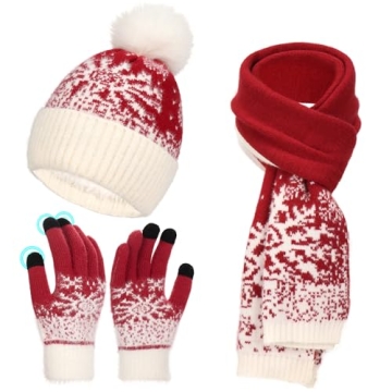 Cozy MS.ING Winter Hat Scarf Gloves Set for Women - Stylish & Functional