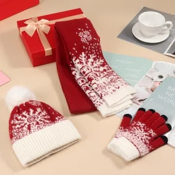 MS.ING Winter Hat Scarf Gloves Set for Women - Cozy Style