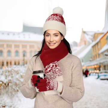 MS.ING Winter Hat Scarf Gloves Set for Women - Cozy Style