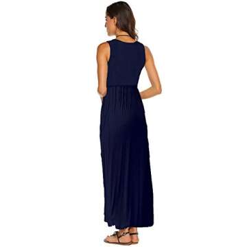 Hount Womens Summer Beach Cover Up Dress in Solid Navy