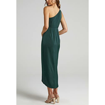 Swahugh Women's One Shoulder Ruched Midi Dress