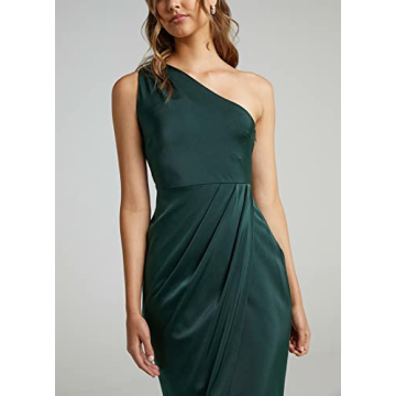 Swahugh Women's One Shoulder Ruched Midi Dress