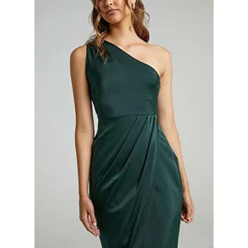 Swahugh Women's One Shoulder Ruched Midi Dress