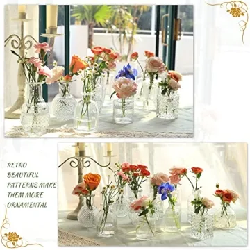 Rustic Glass Bud Vase Set of 22 for Vintage Decor