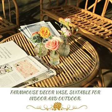 Rustic Glass Bud Vase Set of 22 for Vintage Decor