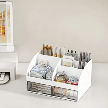 COMFYROOM Desk Organizer - 6 Compartments & 2 Drawers