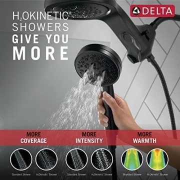 Delta HydroRain Dual Shower Head with Handheld Spray in Matte Black