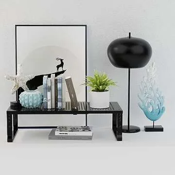 Jojocross Expandable Adjustable Stackable Kitchen Organizer, Spice Rack,Metal Pantry Storage Shelves Racks,Counter Shelf for Cabinets, Countertop, Cupboard(1 Pack/Medium/Black)