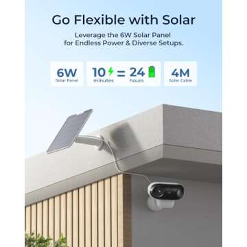 REOLINK Argus 4 Pro, 4K Solar Security Cameras Wireless Outdoor, 8MP for Home Security, ColorX Night Vision, 180° No Blindspots, 5G/2.4GHz WiFi 6, AI Detection, No Monthly Fee, Home Hub Compatible