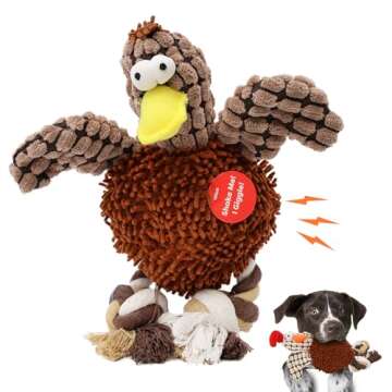 Ethical Pets Gigglers Chicken Dog Toy, 12-Inch, Assorted