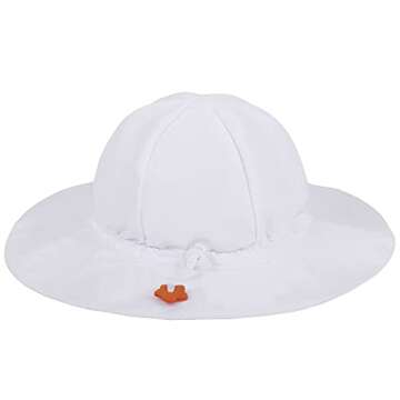 SimpliKids UPF 50+ UV Sun Protection Wide Brim Baby Sun Hat,White,12-24 Months