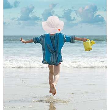 SimpliKids UPF 50+ UV Sun Protection Wide Brim Baby Sun Hat,White,12-24 Months