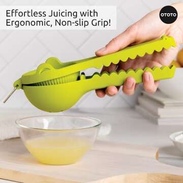 OTOTO New Crocodile Lemon Squeezer - Lemon Lime Squeezer, Lemon Press, Citrus Press - Lemon Juicer Squeezer Juice Squeezer Lemon and Lime Squeezer Hand Juicer Citrus Squeezer Cool Kitchen Gadgets