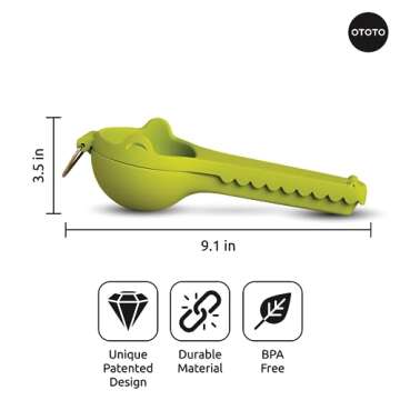 OTOTO New Crocodile Lemon Squeezer - Lemon Lime Squeezer, Lemon Press, Citrus Press - Lemon Juicer Squeezer Juice Squeezer Lemon and Lime Squeezer Hand Juicer Citrus Squeezer Cool Kitchen Gadgets