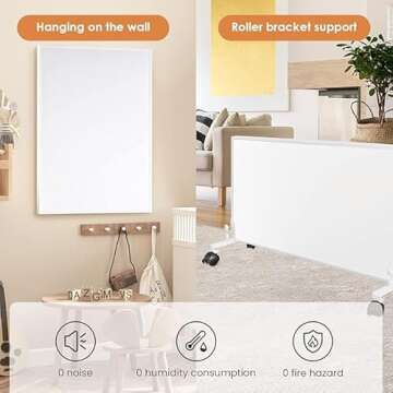 Space Heater for Indoor Use 1000W, Infrared Heating Panel, 100% Flame Retardant Material, Rapid and Safe Heating, Wall-mounted, 7X24 Timer- 𝟏𝟎-𝐘𝐄𝐀𝐑 𝐖𝐀𝐑𝐑𝐀𝐍𝐓𝐘