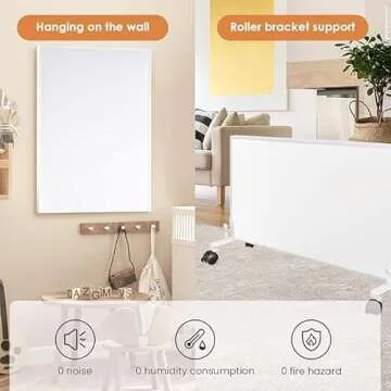 Space Heater for Indoor Use 1000W, Infrared Heating Panel, 100% Flame Retardant Material, Rapid and Safe Heating, Wall-mounted, 7X24 Timer- 𝟏𝟎-𝐘𝐄𝐀𝐑 𝐖𝐀𝐑𝐑𝐀𝐍𝐓𝐘