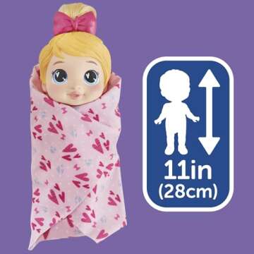 Baby Alive Shampoo Snuggle Harper Hugs Blonde Hair 11 Inch Water Baby Doll Playset, Toys for 3 Year Old Girls & Boys & Up