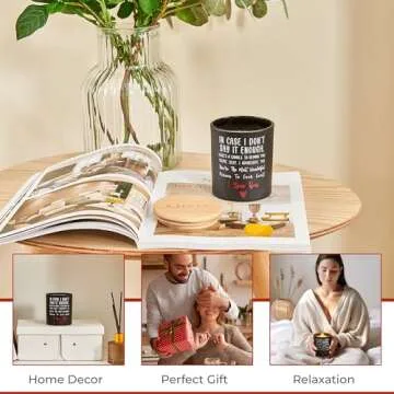 Valentine's Day Gift for Her or Him - Anniversary or Wedding Gift for Women - Romantic Gifts for Wife & Husband - Wooden Base & Gift Box Included - Vanilla & Lavender Scented Candle - 10oz