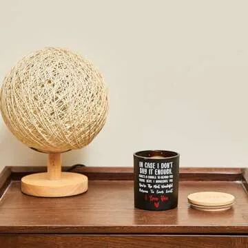 Valentine's Day Gift for Her or Him - Anniversary or Wedding Gift for Women - Romantic Gifts for Wife & Husband - Wooden Base & Gift Box Included - Vanilla & Lavender Scented Candle - 10oz