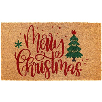 Merry Christmas Door Mat with Non-Slip Design for Holiday Decor