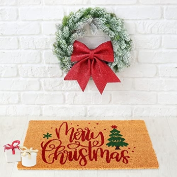 Merry Christmas Door Mat with Non-Slip Design for Holiday Decor