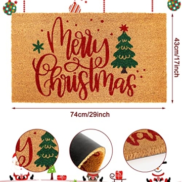 Merry Christmas Door Mat with Non-Slip Design for Holiday Decor