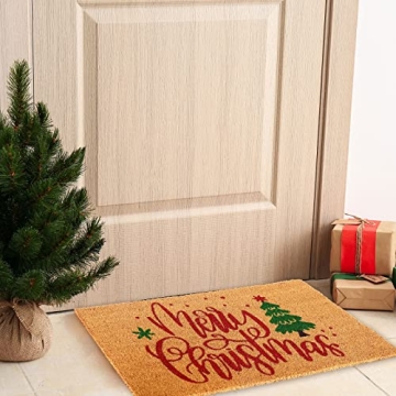 Merry Christmas Door Mat with Non-Slip Design for Holiday Decor