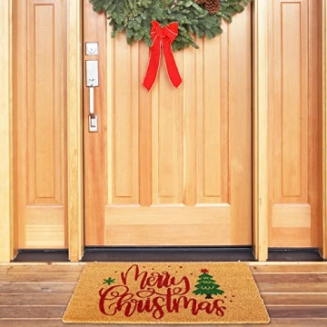 Merry Christmas Door Mat with Non-Slip Design for Holiday Decor