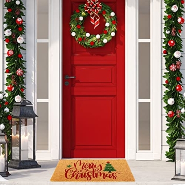 Merry Christmas Door Mat with Non-Slip Design for Holiday Decor