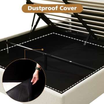 VELOCAVA Queen Lift-Up Storage Bed for Modern Bedrooms