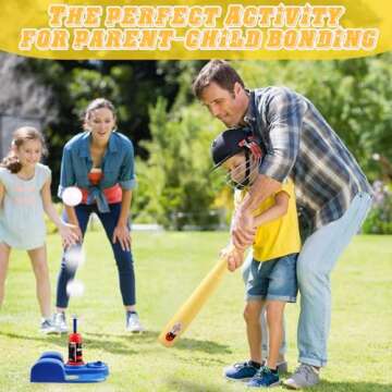 Asyxstar T Ball Sets for Kids, Toddlers, Baseball Tee Ball Set - Includes 6 Baseballs, A Baseball Launcher and an T Ball Stand for Kids 3-5 for Kids Toy Gifts for 3 Year Old Boys