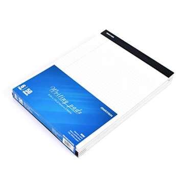 Mintra Office Legal Pads - ((BASIC WHITE 6pk, 8.5in x 11in, NARROW RULED)) - 50 Sheets per Notepad, ...