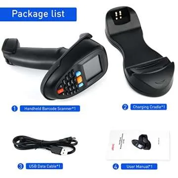 JRHC Wireless Barcode Scanner with Charging Base 2-in-1