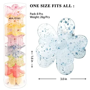 Flower Hair Claw Clips 8PCS for Women Girls - Strong Hold Accessories