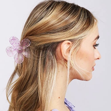 Flower Hair Claw Clips 8PCS for Women Girls - Strong Hold Accessories