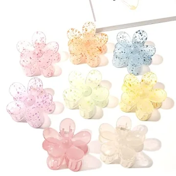 Flower Hair Claw Clips 8PCS for Women Girls - Strong Hold Accessories