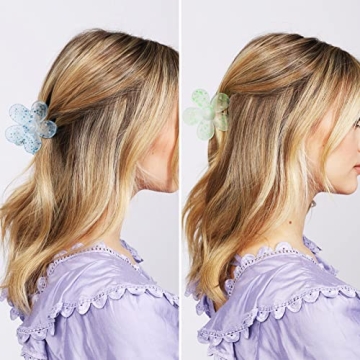 Flower Hair Claw Clips 8PCS for Women Girls - Strong Hold Accessories