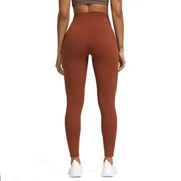 Aoxjox High Waisted Workout Leggings for Women Trinity Yoga Pants 26.5" (Cherry Mahogany, Medium)